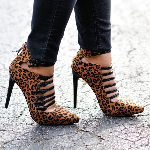Scene Shoes - Scene, Poupette, Strappy Heels, Leopard Print, 9.5